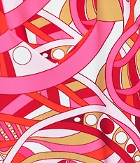 Jude Connally Katie Brushed Jude Cloth Mod Party Peony Print Split V-Neck 3/4 Sleeve Midi Dress