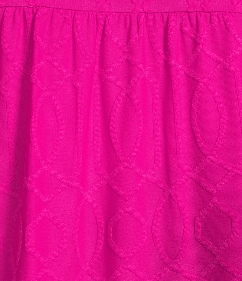 Jude Connally Kerry Jacquard Grand Links Split V-Neck 3/4 Sleeve Shift Dress