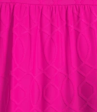 Jude Connally Kerry Jacquard Grand Links Split V-Neck 3/4 Sleeve Shift Dress