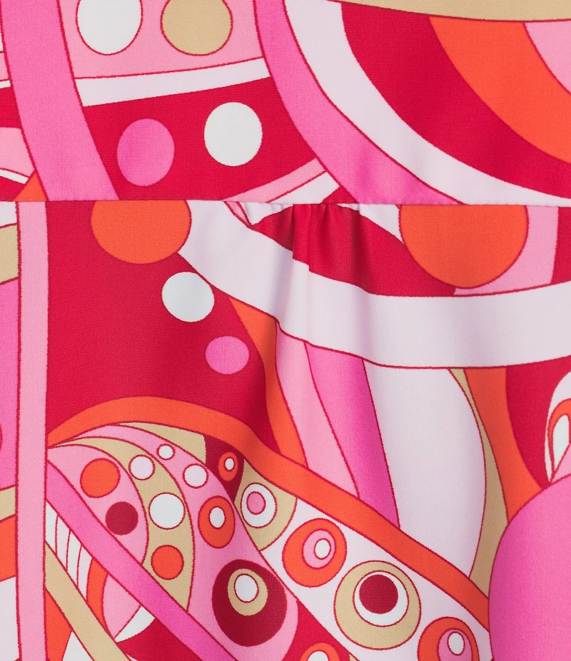 Jude Connally Kerry Mod Party Peony Print Split V-Neck 3/4 Bell Sleeve Knit Shift Dress