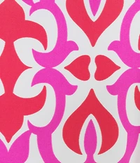 Jude Connally Libby Geo Fleur Print Jude Cloth Stretch Knit V-Neck Short Puff Sleeve A-Line Tiered Midi Dress