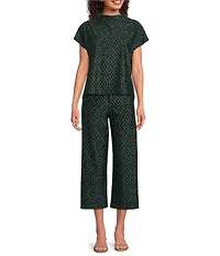 Jude Connally Lolly Garden Lattice Print Coordinating Lightweight Jude Cloth Wide Leg Crop Pants