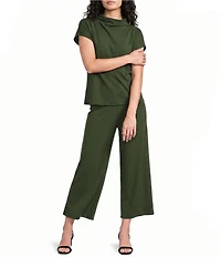 Jude Connally Lolly Garden Solid Coordinating Lightweight Jude Cloth Wide Leg Crop Pants