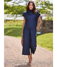 Jude Connally Lolly Jude Cloth Wrinkle Free Wide Leg Flat Front Cropped Pants
