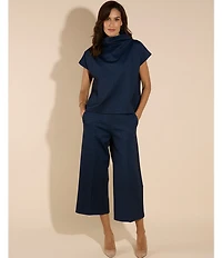 Jude Connally Lolly Wrinkle Free Wide-Leg Flat Front Jude Denim Cropped Pants