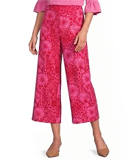 Jude Connally Lolly Painted Paisley Print Coordinating Lightweight Jude Cloth Wide Leg Crop Pants