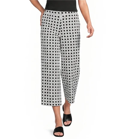 Jude Connally Lolly Pebble Rattan Black Print Coordinating Lightweight Jude Cloth Wide Leg Crop Pants