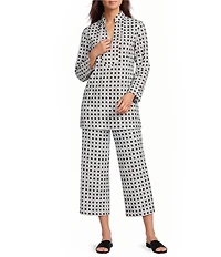 Jude Connally Lolly Pebble Rattan Black Print Coordinating Lightweight Jude Cloth Wide Leg Crop Pants