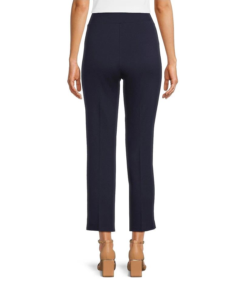 Jude Connally Lucia Ponte Knit Elastic Waistband Straight Pull-On Ankle Pants