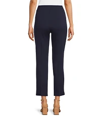 Jude Connally Lucia Ponte Knit Elastic Waistband Straight Pull-On Ankle Pants