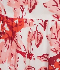 Jude Connally Maddie Floral Bloom Print Split V-Neck Short Sleeve Tiered Dress
