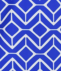 Jude Connally Megan Sail Geo Print Jude Cloth Stretch Knit 3/4 Sleeve Split V-Neck Shift Dress