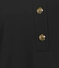 Jude Connally Midge Ponte Button Front Point Collar Long Sleeve Dress