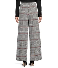 Jude Connally Nicolette Glen Plaid Print Wide Leg Pull-On Pants