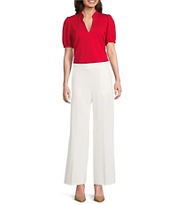 Jude Connally Nicolette Ponte Flat Front Straight Pants