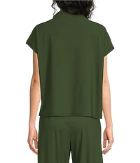 Jude Connally Tillie Garden Solid Coordinating Ultralight Jude Cloth Drape Crew Neck Cap Sleeve Top