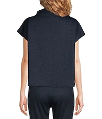 Jude Connally Tillie Stretch Jude Cloth Wrinkle-Free And Easy Care Stretch Knit Funnel Neck Cap Sleeve Top