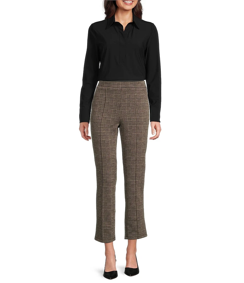 Jude Connally Tobi Tweed Knit Elastic Waist Slim Ankle Pants
