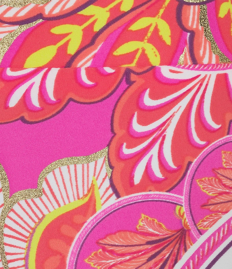 Jude Connally Trixie Jude Cloth Knit Stained Glass Print Wide-Leg Pull-On Pants