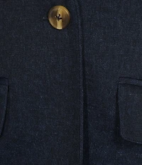 Jude Connally Wallis Stand Collar Bracelet Sleeve One Button-Front Denim Jacket