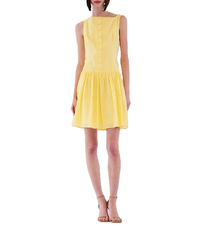 Julia Jordan Drop Waist Cotton Poplin Mini Dress