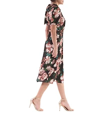 Julia Jordan Floral Printed Midi Dress
