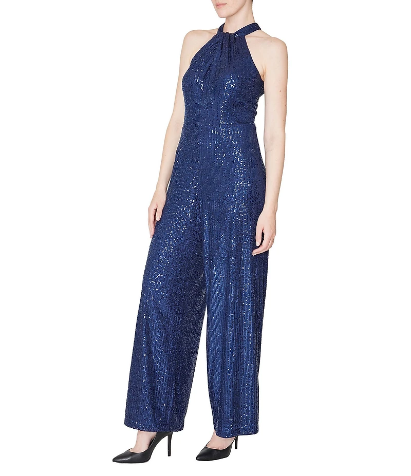 Julia Jordan Halter Sequin Jumpsuit