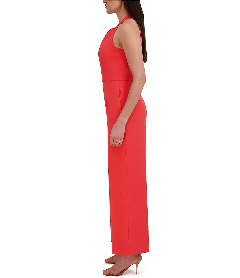 Julia Jordan Halter Twist Neck Sleeveless Pocketed Jumpsuit