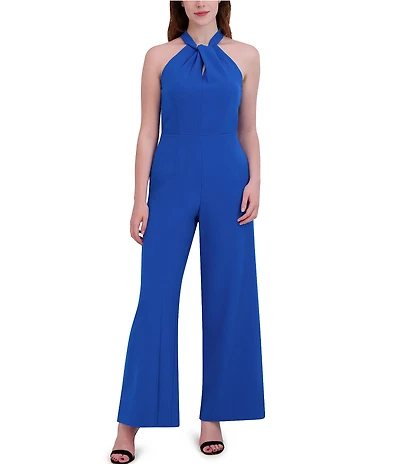 Julia Jordan Halter Twist Neck Sleeveless Pocketed Jumpsuit