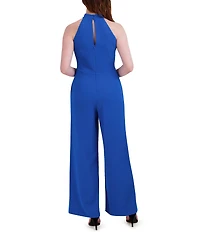 Julia Jordan Halter Twist Neck Sleeveless Pocketed Jumpsuit