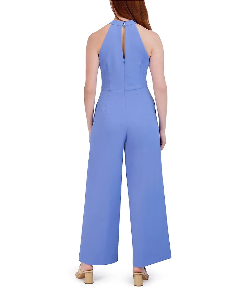 Julia Jordan Halter Twist Neck Sleeveless Pocketed Jumpsuit