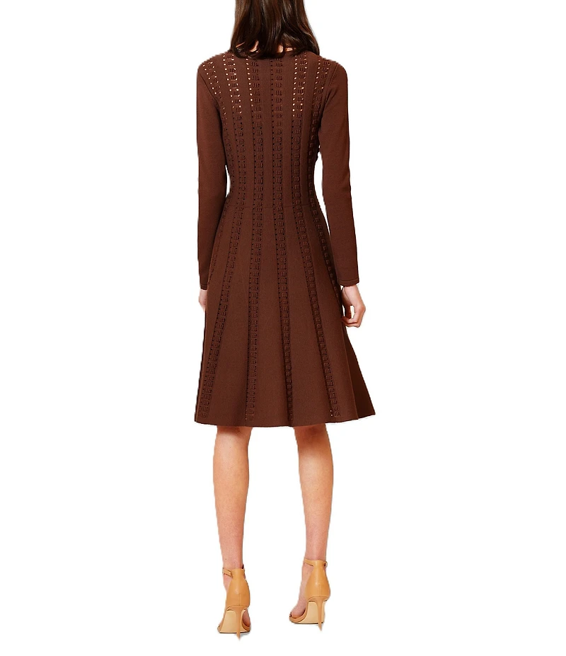 Julia Jordan Knit Crew Neck Long Sleeve A-Line Sweater Dress