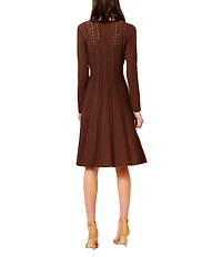 Julia Jordan Knit Crew Neck Long Sleeve A-Line Sweater Dress