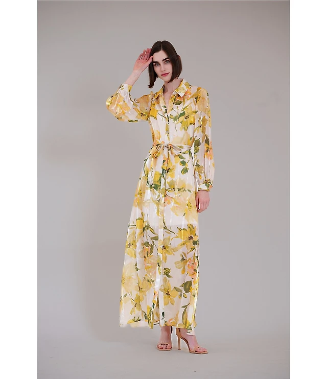 julia jordan long sleeve organza shirt dress Julia Jordan Organza Shirtdress