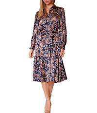 Julia Jordan Long Sleeve Midi Shirt Dress
