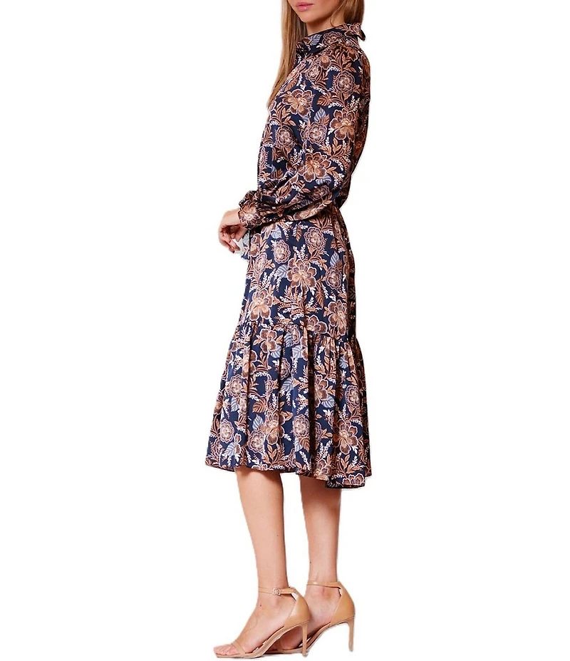 Julia Jordan Long Sleeve Midi Shirt Dress