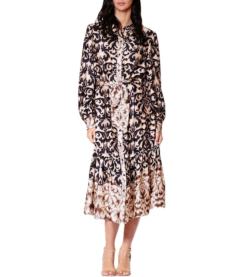 Julia Jordan Long Sleeve Midi Shirt Dress