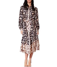 Julia Jordan Long Sleeve Midi Shirt Dress