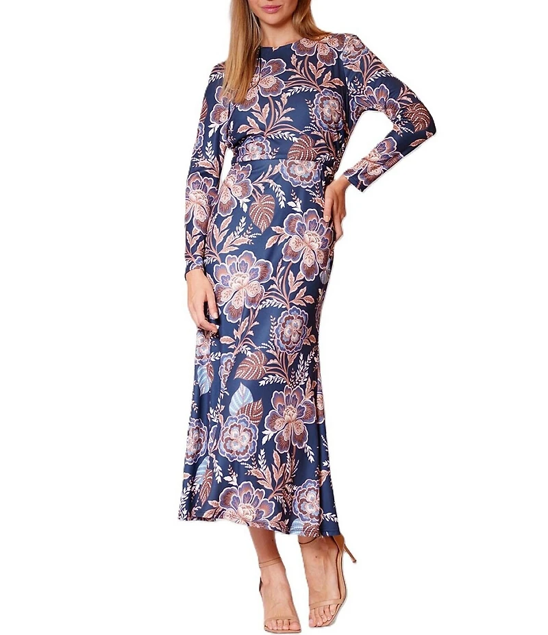 Julia Jordan Long Sleeve Printed Jersey Dress