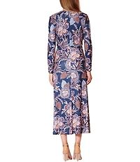 Julia Jordan Long Sleeve Printed Jersey Dress