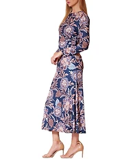 Julia Jordan Long Sleeve Printed Jersey Dress