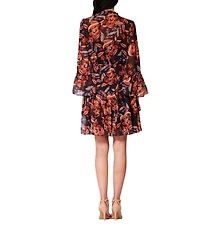 Julia Jordan Long Sleeve Printed Mini Dress