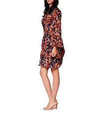 Julia Jordan Long Sleeve Printed Mini Dress