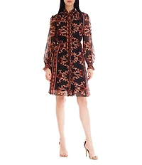Julia Jordan Long Sleeve Ruffle Collar Short Dress