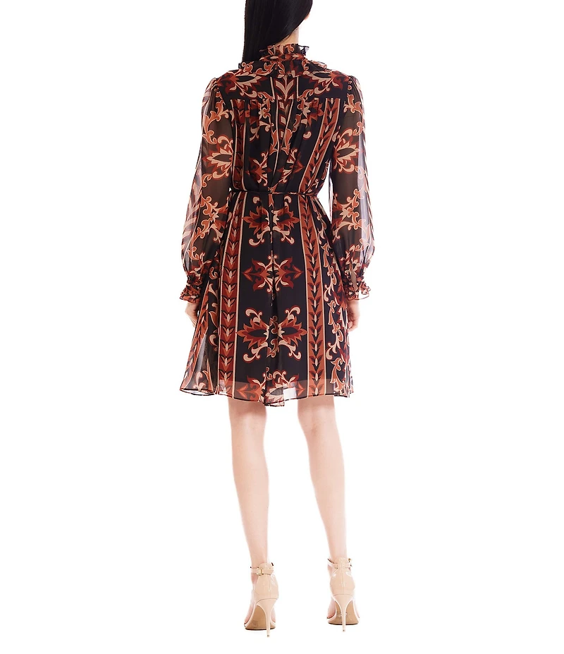 Julia Jordan Long Sleeve Ruffle Collar Short Dress
