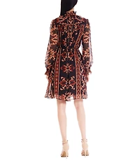 Julia Jordan Long Sleeve Ruffle Collar Short Dress