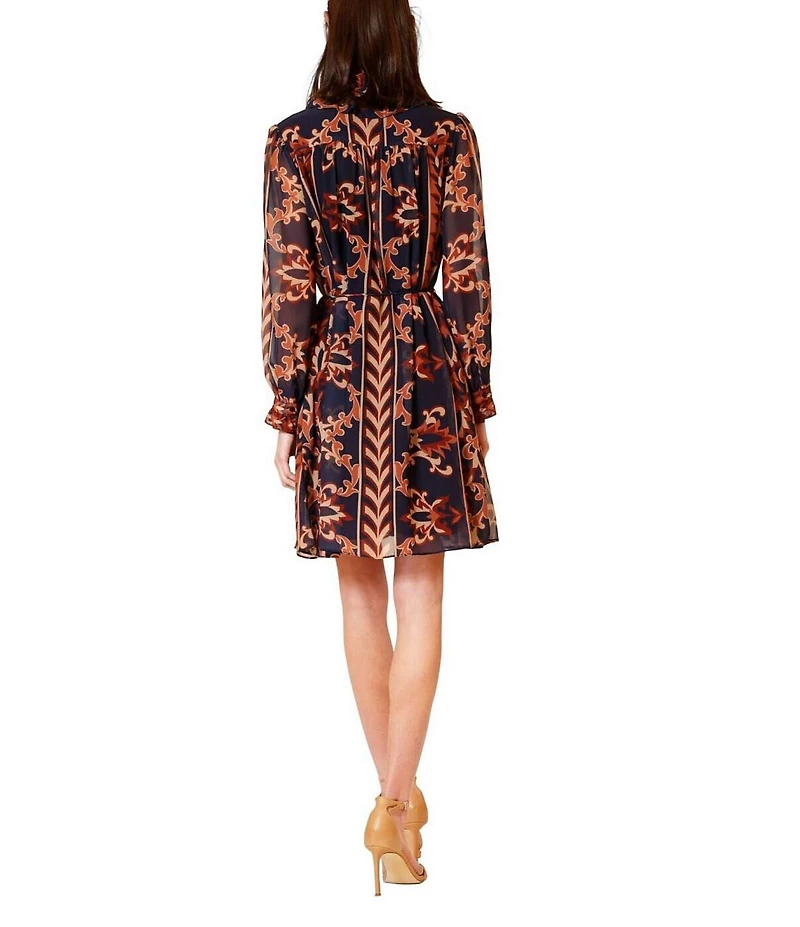 Julia Jordan Long Sleeve Ruffle Collar Short Dress