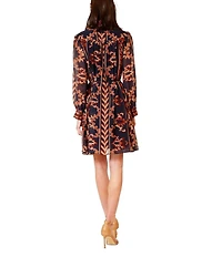 Julia Jordan Long Sleeve Ruffle Collar Short Dress