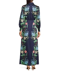 Julia Jordan Long Sleeve Self Tie At Waist Maxi Shirt Dress