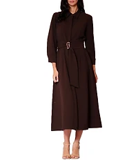 Julia Jordan Long Sleeve Belted Shirt Dress